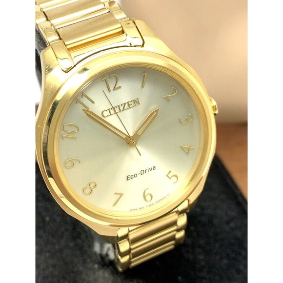 Citizen Accessories - Citizen Women's Watch EM0752-54P Eco Drive Gold Dial Stainless Steel 35mm
